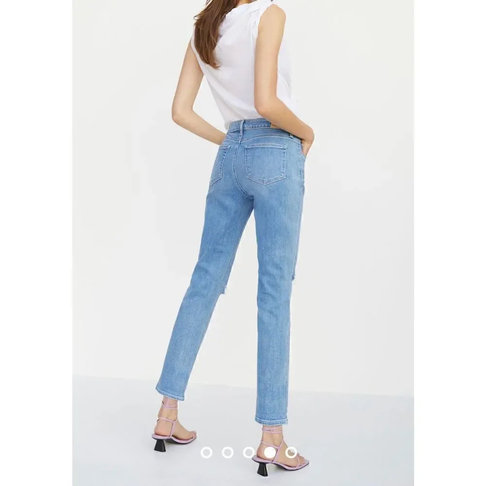 Anthropologie Paige Brigitte Mid-Rise Boyfriend Jeans size 25